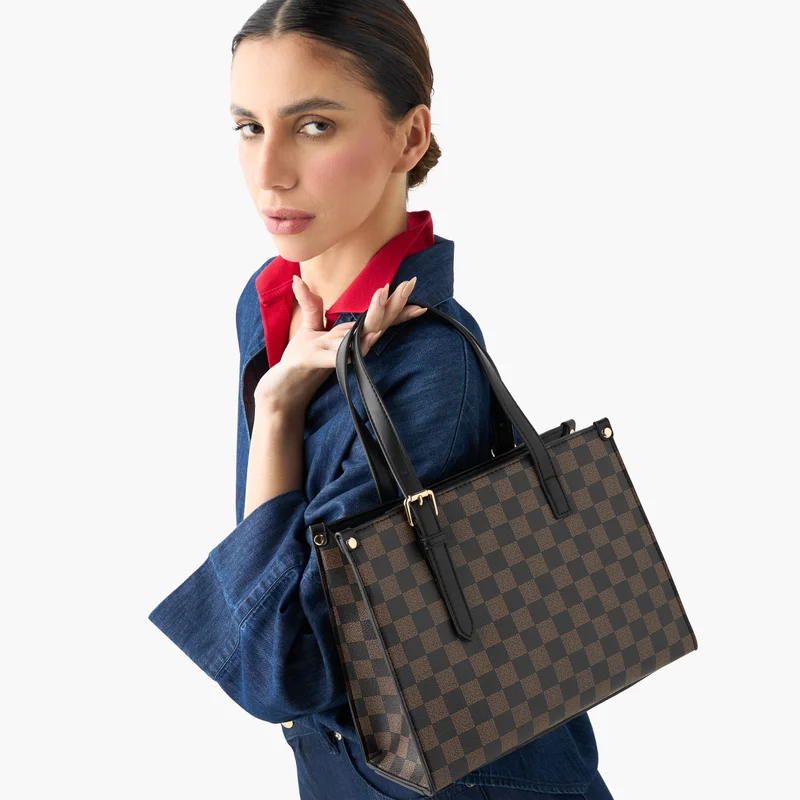 ساشا Checked Tote Bag for Women